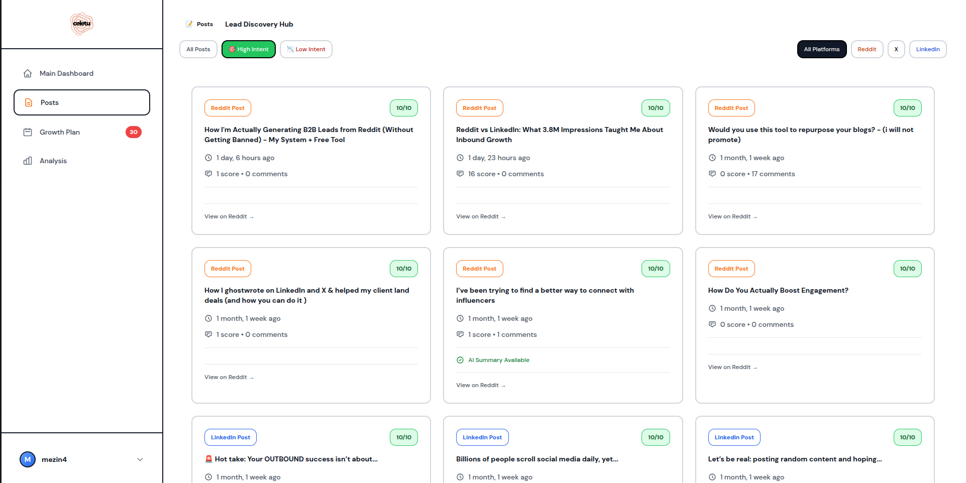 Celetu Dashboard - Lead Discovery Platform